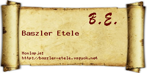 Baszler Etele névjegykártya
